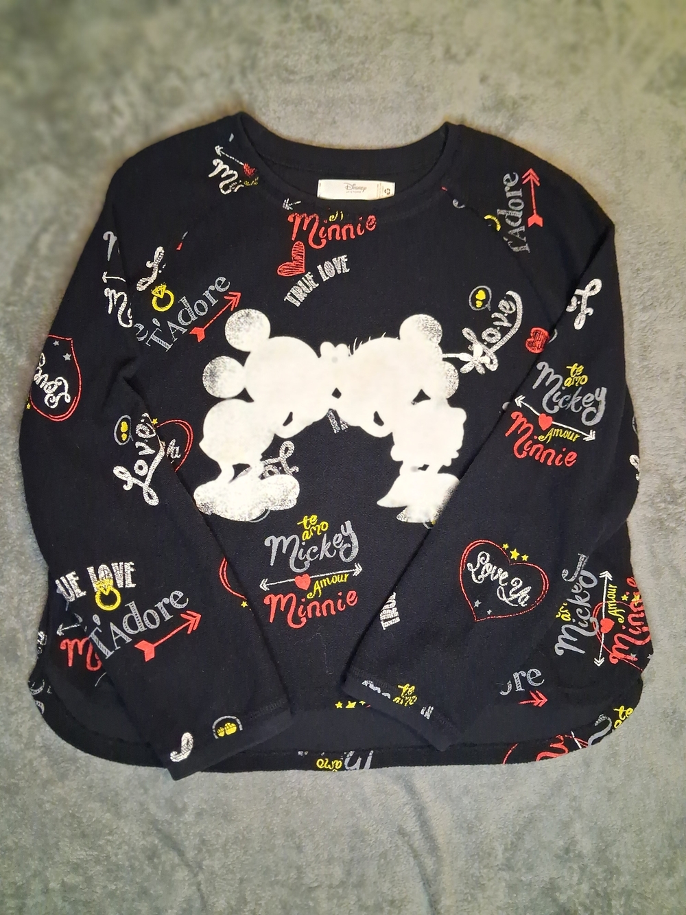 Disney Sweatshirt Womens XL Black  Minnie & Mickey Graphic Sweatshirt